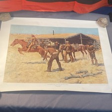 Frederic Remington Western Art Print Pony Express Cowboy Horse Landscape USA picture