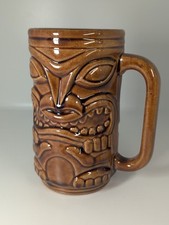 Vintage Tiki Mug Ceramic Barware Double Sided Mug Cup Beer Stein By Tildon Ware picture