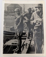 George S. Patton Rhine River WWII Photo March 24 1945 Pontoon Bridge Vintage picture