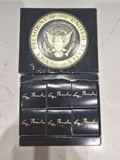 VINTAGE GEORGE H W BUSH VICE PRESIDENT FULL HALF DOZEN GOLF BALL BOX 1980'S picture