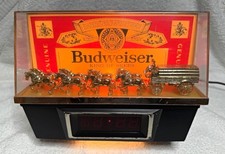 Vintage 1979 Budweiser Clydesdale Lighted Sign Digital Clock 004-130-79 READ picture