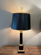 Vintage Neo Classical Column lamp by Warren Kessler w original shade excellent picture