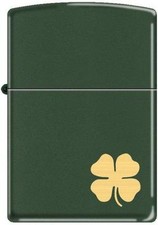 Zippo Irish Clover Ireland Good Luck Green Matte St. Patricks Day Lighter RARE picture