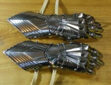 18GA Steel Medieval Late Gothic Knight Finger Gauntlets Armor Gloves LARP Cospla picture