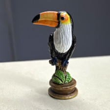Randall Zadar 1994 Toucan Hand Painted Bronze Miniature #8-P Rare Early Piece picture