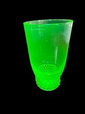 Vintage Uranium Glass Vaseline Hobnail Drinking Glass Cup picture