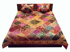 33% OFF 5 PC VINTAGE BEADED HOME ART SARI QUILT BEDSPREAD COVERLET THROW BLANKET picture