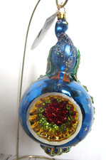 Radko IN LIVING COLOR Peacock Reflector Christmas Ornament 1011581 NEW NWT picture