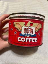 Vintage IGA with Gold Eagle Coffee Can One Pound Toronto and Chicago As IS picture