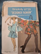 Vintage Simplicity Dress Pattern 8729 Bust 32-1/2 picture