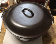 vintage cast iron #10 Dutch Oven with matching lid both unmarked & No Spin picture