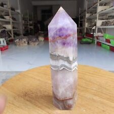 375g Amethyst Banded Agate point tower Crystal Healing Chakra natural Gemstone picture