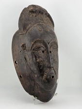 Authentic Early-20th Century Baule Tribal Wood Mask Ivory Coast African Art picture