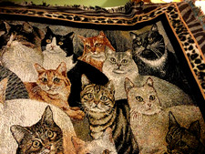 Pure Country Weavers Tapestry Cat Blanket, Woven Cotton Throw USA  69” x 52” picture