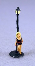 J Carlton by Gault French Miniature Figurine Woman at Paris Street Lamp Post picture