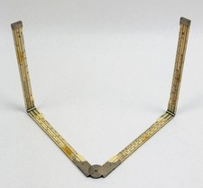 Antique J RABONE & Sons 4 Fold 2ft Architect RULE German Silver Protractor Joint picture