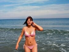 2006 Vintage Photo Pretty Young Woman Female Sea Beach Pink Bikini picture