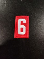 Number 6 Red & White Embroidered Patch BSA Boy Scouts Of America  picture
