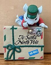 Rare Vintage 1993 ENESCO Special Delivery For Santa Mouse Christmas Ornament picture