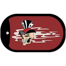 Smokin Joker Top Hat Offset Novelty Metal Dog Tag Necklace 2