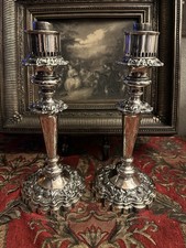 Antique French Elegant Pair of Bronze Candlesticks Louis XV Style 19th Century picture