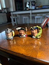 Royal Doulton 3pc Figural Character Mini Mug Set Captain Hook, Gladiator, Aramis picture