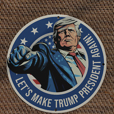 LET'S MAKE TRUMP PRESIDENT AGAIN 11.75-INCH PORCELAIN GAS & OIL SIGN picture