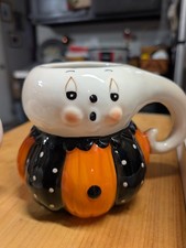 Johanna Parker Halloween ghost pumpkin ceramic mug picture