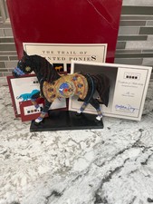 Trail of Painted Ponies NAVAJO BLACK BEAUTY Native American SIGNED COA BEADS low picture