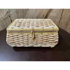 Vintage Dritz Sewing Box Full of Sewing Notions Hinged Lid Satin Lining picture