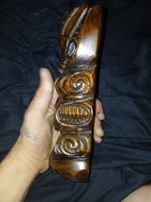 hand carved wooden statue from New Zealand  picture