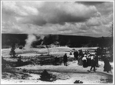 Yellowstone National Park Wyoming Upper Geyser Basin c1908 Tourists Geysers picture