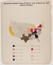 Photo:United States Negro Population Map 1900s Colored State Diagram picture