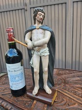 Antique 18thc wood carved polychrome Ecce Homo Christ Statue sculpture rare picture