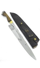 Handmade Brazilian “Javalizeira Knife 12” Stainless Steel Blade - Wooden Handle picture