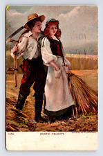 c1905 UDB Postcard Rustic Felicity Farmers Romance Couple picture