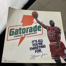 1992 MICHAEL JORDAN GATORADE WINDOW CLING DECAL picture
