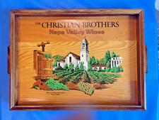 1970’s Christian Brothers Napa Valley Wines Mont La Salle Vineyards Wooden Tray picture