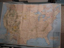 VTG VACATIONLANDS MAP OF UNITED STATES & S. CANADA National Geographic July 1966 picture