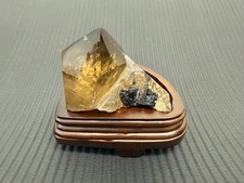 1.76LB Natural Citrine Quartz Obelisk Energy Crystal Tower Point Reiki +Stand picture