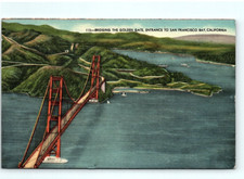 postcard Bridging the Golden gate entrance to san Francisco California 1366 picture