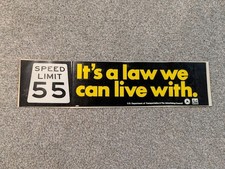 Vintage Speed Limit Bumper Sticker 55 It's A Law We Can Live With 14x3 Inches  picture