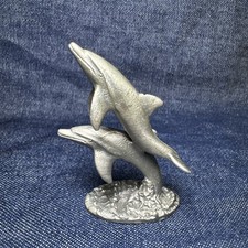 Vintage Spoontiques Miniature Pewter Dolphins - 1982 - 2” tall PP244 picture