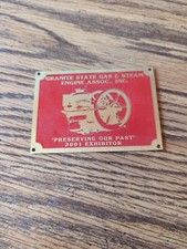 Vintage Granite State Gas & Steam Engine Assoc. Inc 2001 Brass Plaque Exhibitor picture