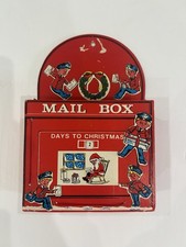 Vintage Countdown To Christmas Card Letter Holder Mail Mailbox Cardboard Fold Up picture