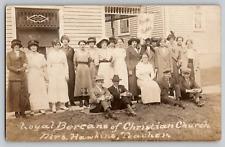 c 1910's RPPC Loyal Berean Christian Church Congregation Vintage Photo Postcard picture