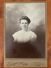 Pretty Woman Pompadour Hair Cabinet Card Chicago IL Holdmann Antique Photo picture