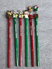 Lot of 6 Russ Berrie Rare Vintage 80's/90's Pencils and Toppers Christmas picture