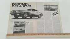 1970 1971 PONTIAC T-37 & GT-37 - MUSCLE CAR -  ORIGINAL 1988 ARTICLE picture
