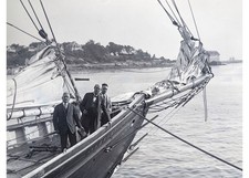 1923 Sir Thomas Lipton Honey Fitz Fitzgerald Shamrock Yacht Glass Negative OOAK picture